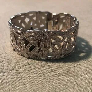 Kenneth Jay Lane Silver Floral Hinge Watch Bracelet Kenneth Jay Lane | Accessories | Kenneth Jay Lane Silver  main image 2